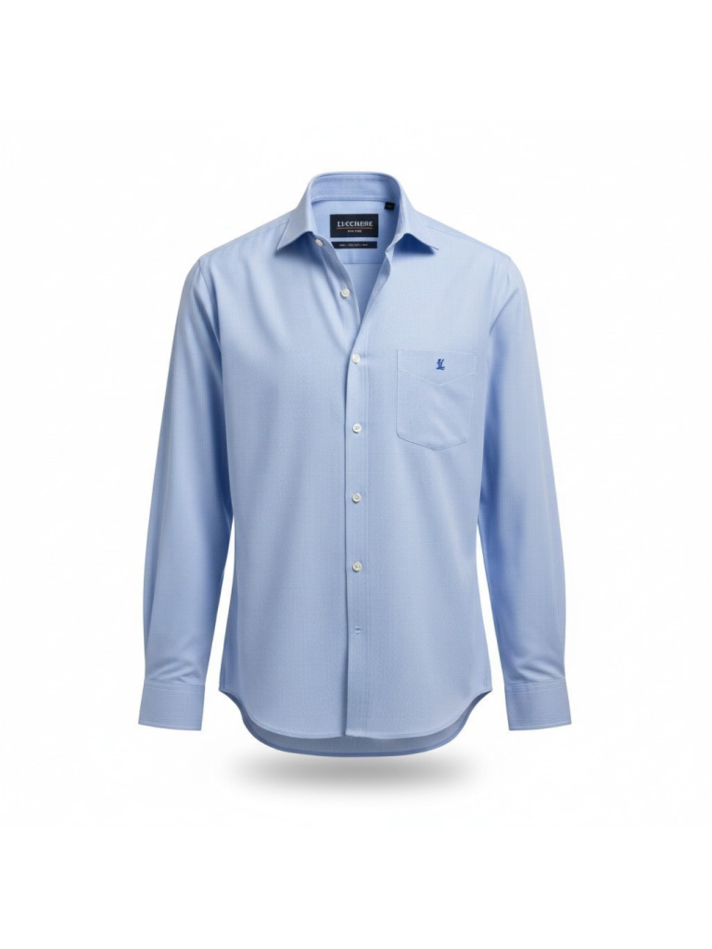 Lucchese Men's Blue Long-Sleeves Button-Up Wrinkle Resistant Plaid Size Large